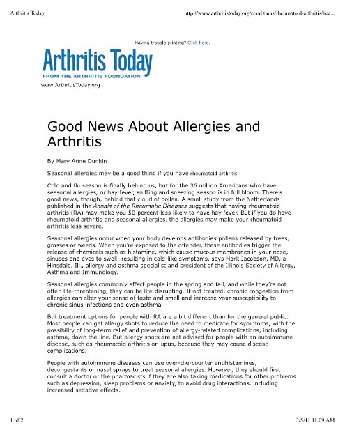 Arthritis Today - Article