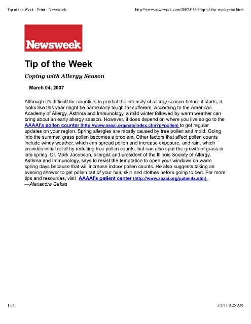 Tip of the Week - Print - Newsweek
